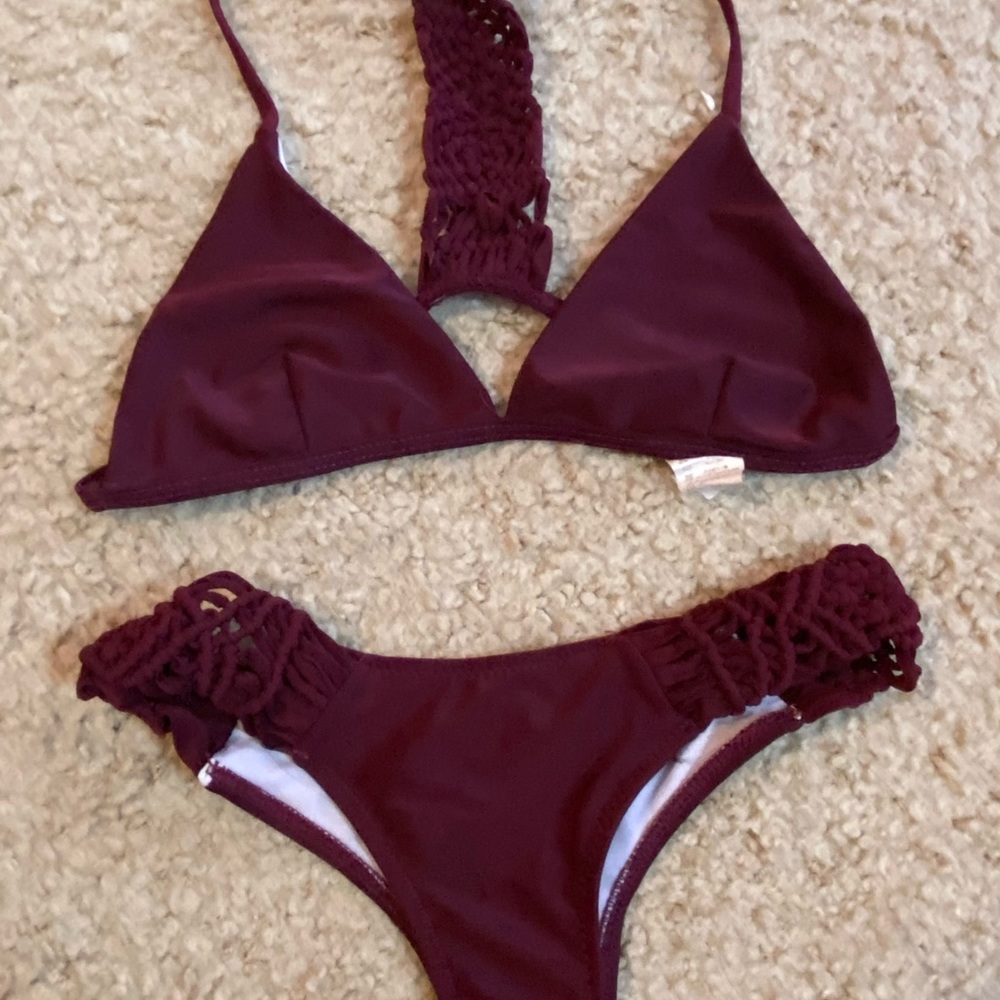 🌴 crochet detail bikini